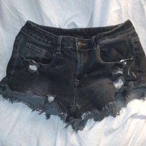 Women's size small black jean shorts, no brand (W301)